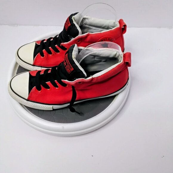 Converse All Star Red Canvas High Top Sneakers Junior Size 6 Black Laces Rubber - Picture 8 of 8